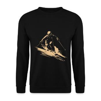 Ski Skifahren Wintersport vintage - Unisex Pullover - Schwarz - Vorne - Alina (178cm) & Michal (187cm)