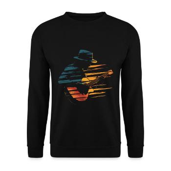 Guitar guitarist retro vintage - Unisex Sweatshirt - black - Front - Alina (178cm) & Michal (187cm)