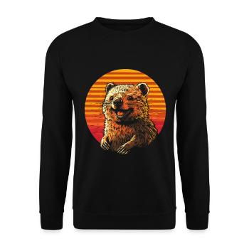 Quokka vintage rieur - Sweat-shirt Unisexe - noir - Devant - Alina (178cm) & Michal (187cm)
