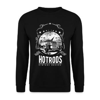 Hot Rod Vintage Racers Hotrod - Unisex Sweatshirt - black - Front - Alina (178cm) & Michal (187cm)