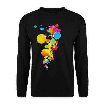Colorful Colorful Round Circles Color Modern - Unisex Sweatshirt - black - Front - Alina (178cm) & Michal (187cm)