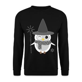 Owl Witch Witch Halloween Magic Magic Eagle Owl - Unisex Sweatshirt - black - Front - Alina (178cm) & Michal (187cm)