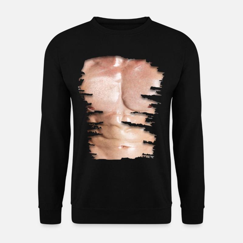 Fake Muskeln Sixpack Bodybuilder Model - Unisex Pullover - Schwarz