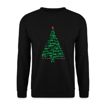 Gun Rifle Christmas Tree for Weapon Fools - Unisex Sweatshirt - black - Front - Alina (178cm) & Michal (187cm)