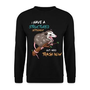 Opposum Dirty Animal graphic - Unisex Sweatshirt - black - Front - Alina (178cm) & Michal (187cm)