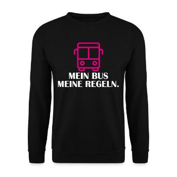 Busfahrerin Busfahrer Linienbus Schulbus Reisebus - Unisex Pullover - Schwarz - Vorne - Alina (178cm) & Michal (187cm)