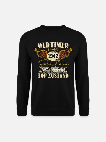 Oldtimer August 1942 80. Geburtstag Geschenk Fun - Unisex Pullover - Schwarz