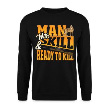 Coyote Hunting Design for a Coyote Hunter - Unisex Sweatshirt - black - Front - Alina (178cm) & Michal (187cm)