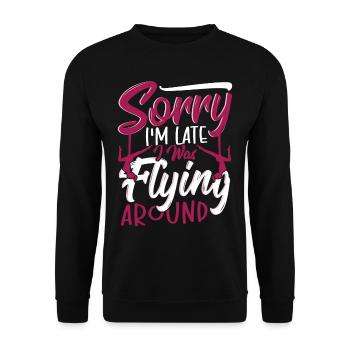Aerial Silks Design Für Eine Luftakrobatin - Unisex Pullover - Schwarz - Vorne - Alina (178cm) & Michal (187cm)