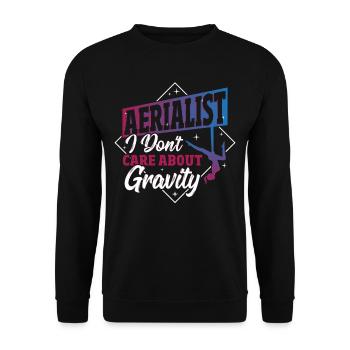 Aerial Silks Design Für Eine Luftakrobatin - Unisex Pullover - Schwarz - Vorne - Alina (178cm) & Michal (187cm)