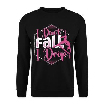 Aerial Silks Design für einen Luftakrobaten - Unisex Pullover - Schwarz - Vorne - Alina (178cm) & Michal (187cm)