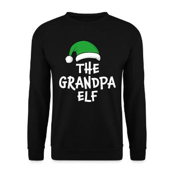Der Opa Elf - Unisex Pullover - Schwarz - Vorne - Alina (178cm) & Michal (187cm)