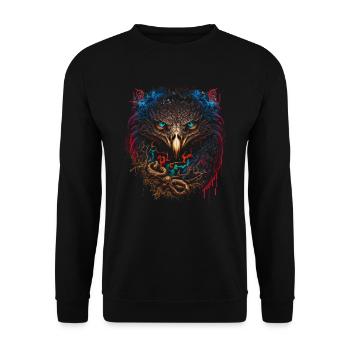 Adler | Eagle’s Head | Eagle | Effet 3D - Sweat-shirt Unisexe - noir - Devant - Alina (178cm) & Michal (187cm)