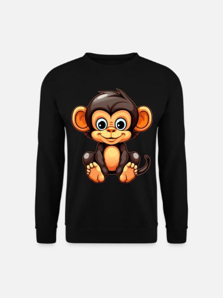 Niedlicher Affe für Kinder für Kinder - Unisex Pullover - Schwarz