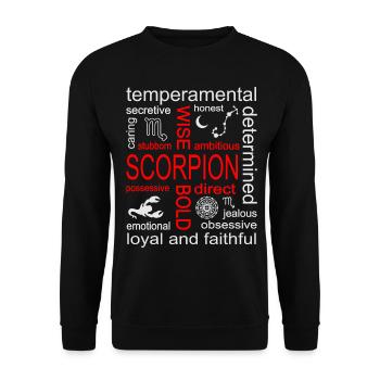 Skorpion Sternzeichen - Unisex Pullover - Schwarz - Vorne - Alina (178cm) & Michal (187cm)
