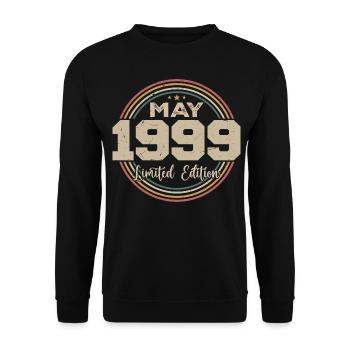 Mai 1999 Vintage Nées En Mai 1999 Anniversaire - Sweat-shirt Unisexe - noir - Devant - Alina (178cm) & Michal (187cm)