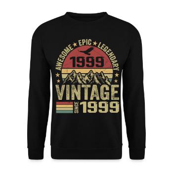 Vintage 1999 Birthday Gift 1999 - Born in 1999 - Unisex Sweatshirt - black - Front - Alina (178cm) & Michal (187cm)