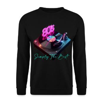 80s - Unisex Pullover - Schwarz - Vorne - Alina (178cm) & Michal (187cm)