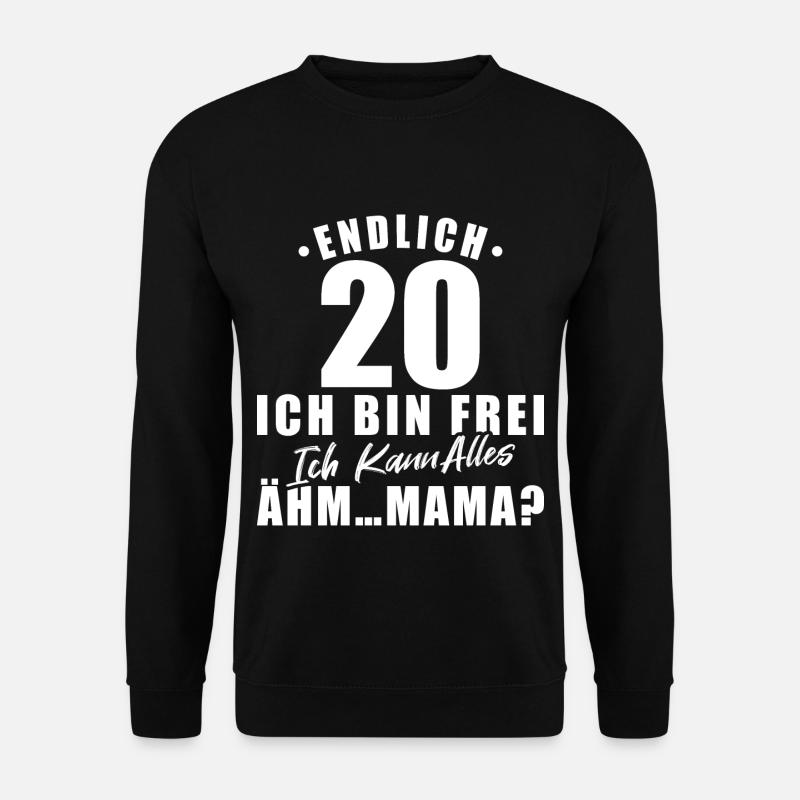 Lustiges 20. Geburtstag Geschenk Endlich 20 - Unisex Pullover - Schwarz