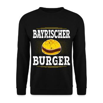 Bayrischer Burger Leberkäse Semmel Leberkas - Unisex Pullover - Schwarz - Vorne - Alina (178cm) & Michal (187cm)