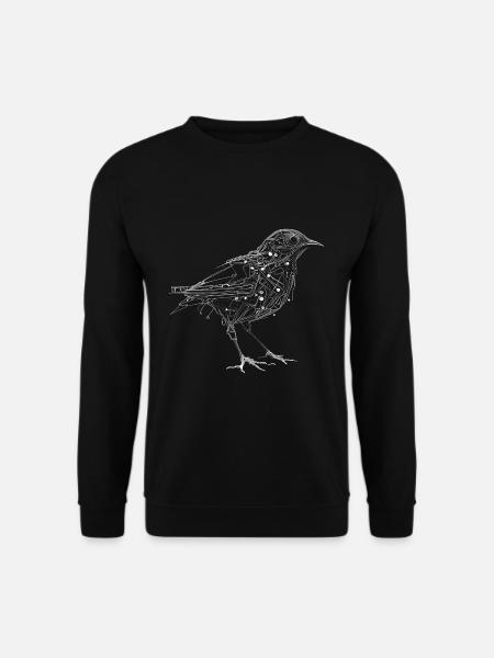 Filigraner surrealer Cyborg Vogel - Unisex Pullover - Schwarz