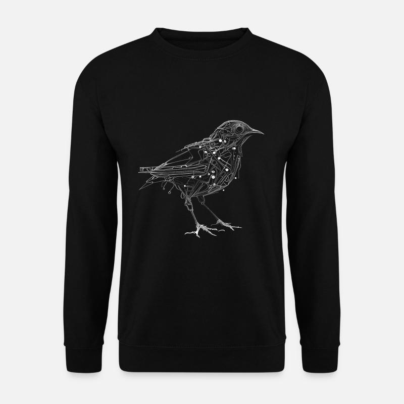 Filigraner surrealer Cyborg Vogel - Unisex Pullover - Schwarz