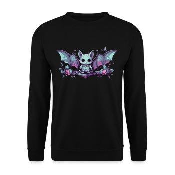Kawaii Pastel Goth Bat Gothic Style - Unisex Sweatshirt - black - Front - Alina (178cm) & Michal (187cm)