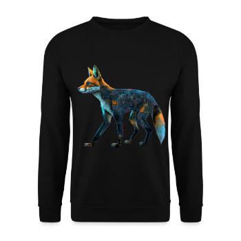 Fox Fox Motif Animals Gift Art Animal Motif - Unisex Sweatshirt - black - Front - Alina (178cm) & Michal (187cm)