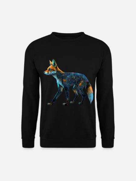 Fuchs Fuchsmotiv Tiere Geschenk Kunst Tiermotiv - Unisex Pullover - Schwarz