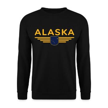 Alaska Fan T-Shirt – USA-Style - Unisex Pullover - Schwarz - Vorne - Alina (178cm) & Michal (187cm)