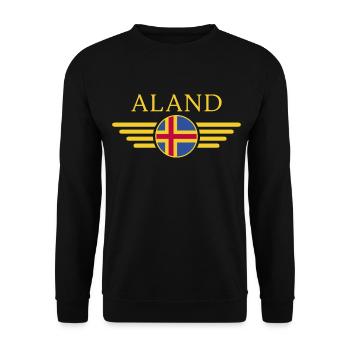 Ich liebe Åland, Eleganz Stil Design T-Shirt - Unisex Pullover - Schwarz - Vorne - Alina (178cm) & Michal (187cm)