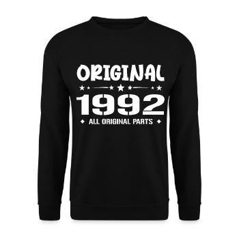 Né en 1992, Cadeau Anniversaire 1992 Original 1992 - Unisex Sweatshirt - black - Front - Alina (178cm) & Michal (187cm)