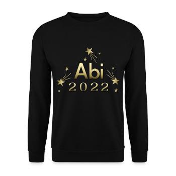 Abitur 20222 Abi 2022 goldene Sterne - Unisex Pullover - Schwarz - Vorne - Alina (178cm) & Michal (187cm)