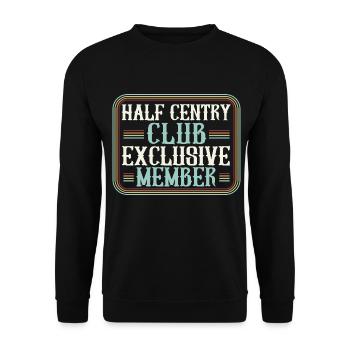 50th Birthday Party Bday Fiftieth Birthday - Unisex Sweatshirt - black - Front - Alina (178cm) & Michal (187cm)