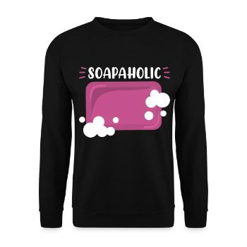 Homemade Soap House-Wife Hobby Crafting - Unisex Sweatshirt - black - Front - Alina (178cm) & Michal (187cm)