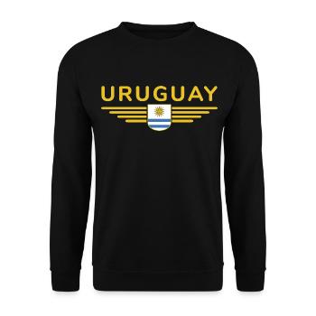 Uruguay T-Shirt – Perfect for Fans - Unisex Sweatshirt - black - Front - Alina (178cm) & Michal (187cm)