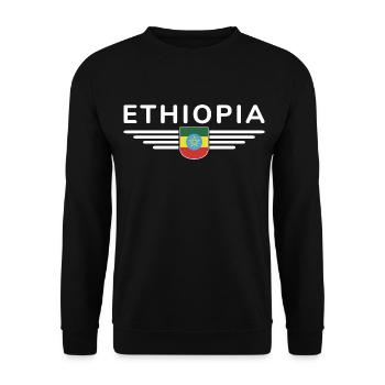 Ethiopia Design – Pride and Culture - Unisex Sweatshirt - black - Front - Alina (178cm) & Michal (187cm)