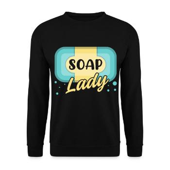 Homemade Soap House-Wife Hobby Crafting - Unisex Sweatshirt - black - Front - Alina (178cm) & Michal (187cm)