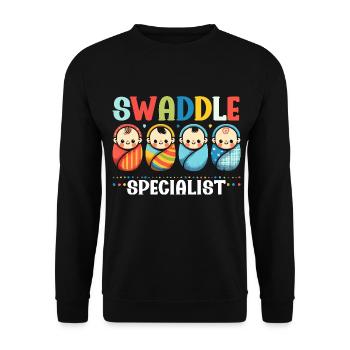 Nurse on neonatology - Unisex Sweatshirt - black - Front - Alina (178cm) & Michal (187cm)