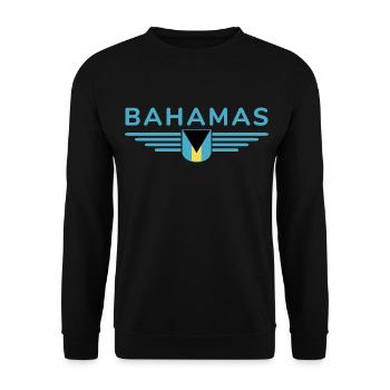 Bahamas Fans: Tropisches Design - Unisex Pullover - Schwarz - Vorne - Alina (178cm) & Michal (187cm)