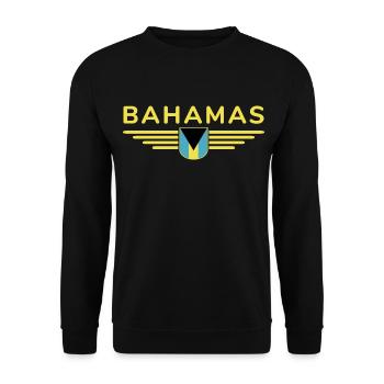 Bahamas Fans: Tropisches Design - Unisex Pullover - Schwarz - Vorne - Alina (178cm) & Michal (187cm)