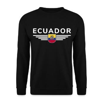 Ecuador Fans T-Shirt Design - Unisex Pullover - Schwarz - Vorne - Alina (178cm) & Michal (187cm)
