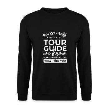 Ne plaisante jamais avec un cadeau de guide - Sweat-shirt Unisexe - noir - Devant - Alina (178cm) & Michal (187cm)