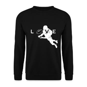 J'adore le cadeau d'entraîneur de l'équipe de football américaine - Sweat-shirt Unisexe - noir - Devant - Alina (178cm) & Michal (187cm)