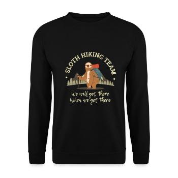 Équipe de randonnée paresseux Randonnée paresseuse Wanderlust - Sweat-shirt Unisexe - noir - Devant - Alina (178cm) & Michal (187cm)
