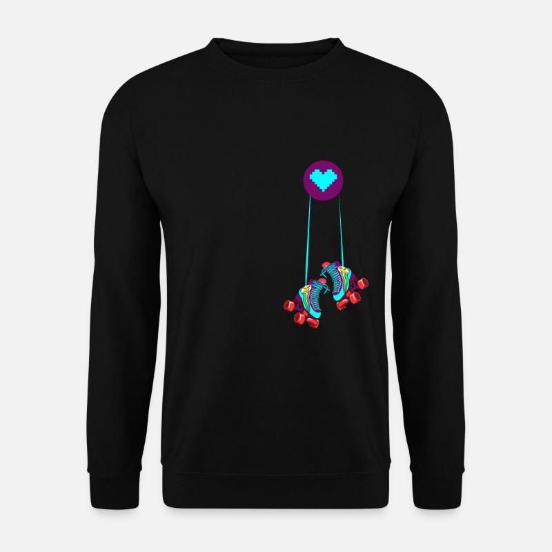 A heart for roller skates driving skaters gift - Unisex Sweatshirt - black
