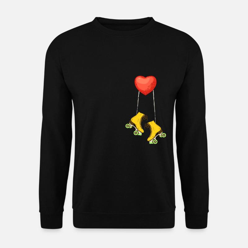 A heart for roller skating skater roller skates - Unisex Sweatshirt - black