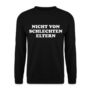 Nicht Von Schlechten Eltern - Unisex Pullover - Schwarz - Vorne - Alina (178cm) & Michal (187cm)