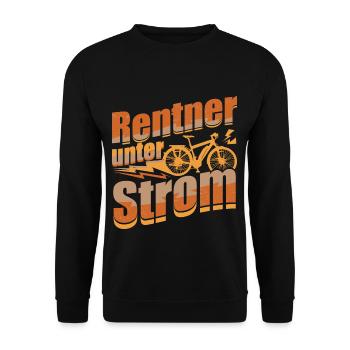 Rentner E-Bike Ebike - Unisex Pullover - Schwarz - Vorne - Alina (178cm) & Michal (187cm)