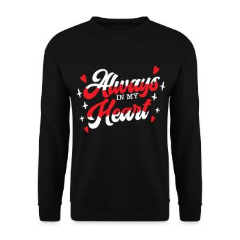 February 14 Valentine's Day Gift Heart Love - Unisex Sweatshirt - black - Front - Alina (178cm) & Michal (187cm)